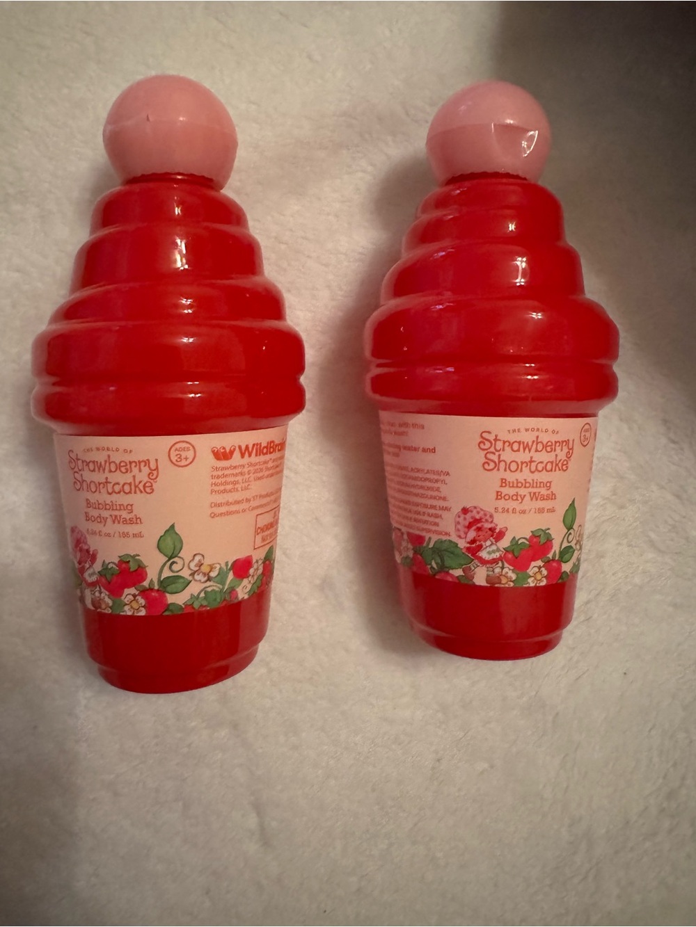 2-Strawberry shortcake Bubbling Body Wash - Pink & Red